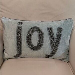 Festive Joy Holiday Pillow - Blue and Black
